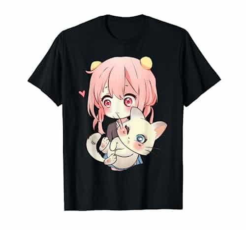 Anime And Cats Lover For Teen Manga Kawaii Graphic Otaku T Shirt