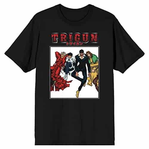 Bioworld Trigun Character Group Crew Neck Short Sleeve Men'S Black T Shirt Xl