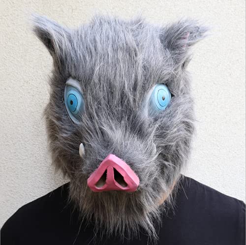 Chaozidemon Slayer Inosuke Mask, Boar Mask Full Head With Furdemon Boar Cosplay Halloween Jewelry Accessories