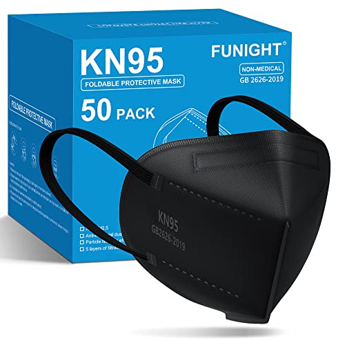 Funight Knface Masks Pack Ply Breathable Filter Disposable Face Masks Black