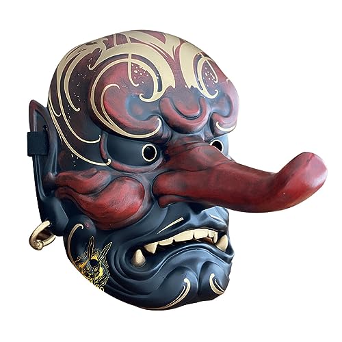 Ldesign Japanese Mask Large Tengu Samurai Oni Mask Ghost Mask Ninja Mask Punk Mask Cosplay Prop For Halloween Masquerade