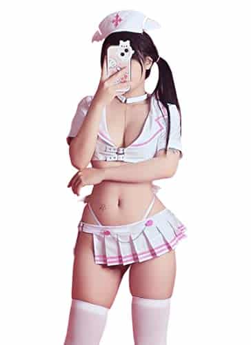 Moeflavor Sexy Nurse Costume  Succubus Kawaii Anime Cosplay Lingerie  Women'S Reg & Plus Size (White, Xlxl)