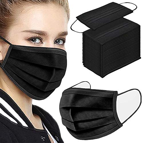Nnpcbt Pcs Ply Black Disposable Face Mask Filter Protection Face Masks