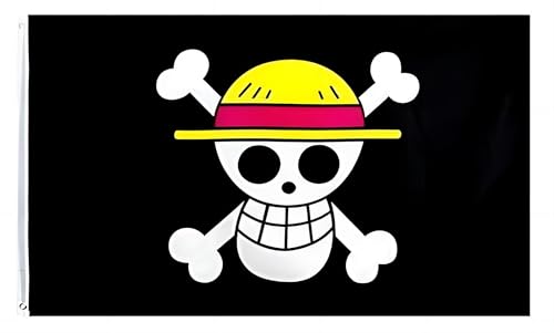 Anime Op Pirate Flag, Luffy'S Straw Hat Flag, X Inches, X Cm