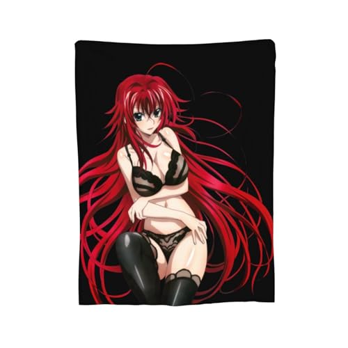 Anime Printed Throw Blanket High School Dxd Blanket Flannel Warm Soft Blankets For Couch Sofa Bed Living Room (Pattern , Xin)