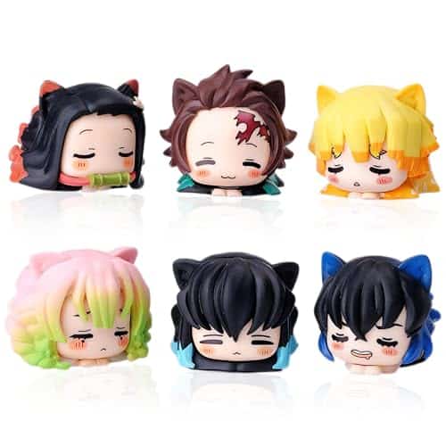 Ggjqqdm Demon Cosplay Slayer Figure Set Cute Anime Figure Desktop Decoration Ornament Kawaii Anime Figure Fan Birthday Gift Collection Xin (Pcs)