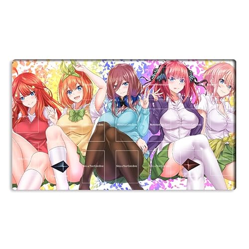 New Wvicm Playmat The Quintessential Quintuplets Tcg Ccg Ocg Trading Card Game Mat With Zones Mouse Pad Desk Mat + Free Bag (Mpwith Zones)