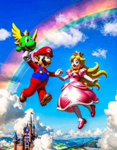 princess peach and mario